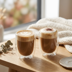 Double Wall Glass Cup 300 ml Set - 2 Pcs